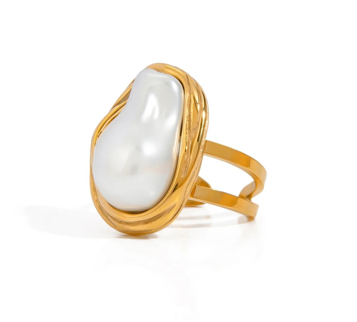 Gold Pearl Ring - ILLUSIVE JEWELS USA