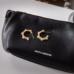 Gold Pearl Stones Hoop Earrings - ILLUSIVE JEWELS USA