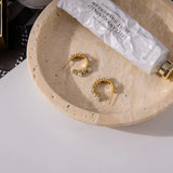 Gold Pearl Stones Hoop Earrings - ILLUSIVE JEWELS USA