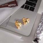 Gold Ruby Heart Stud Earrings - ILLUSIVE JEWELS USA