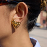 Gold Ruby Heart Stud Earrings - ILLUSIVE JEWELS USA