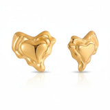 Gold Ruby Heart Stud Earrings - ILLUSIVE JEWELS USA