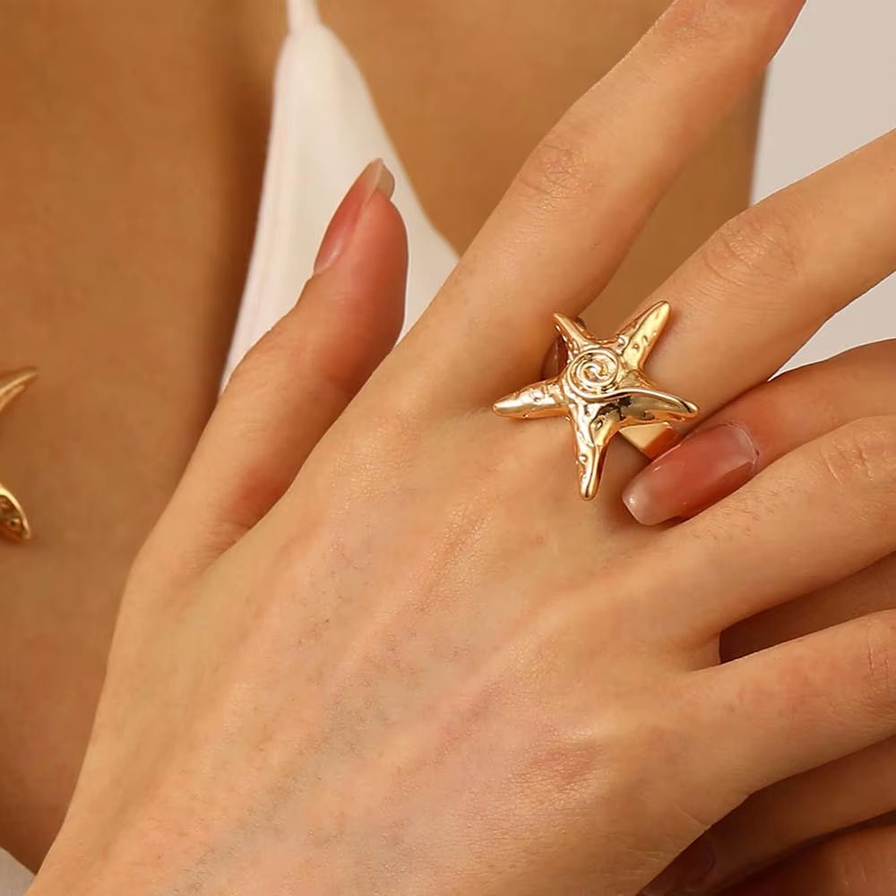 Gold Sable Starfish Ring - ILLUSIVE JEWELS USA
