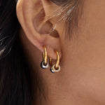 Gold - Silver Crystal Hoop Earrings - ILLUSIVE JEWELS USA