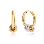 Gold - Silver Crystal Hoop Earrings - ILLUSIVE JEWELS USA
