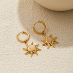 Gold Sun Huggie Hoops - ILLUSIVE JEWELS USA
