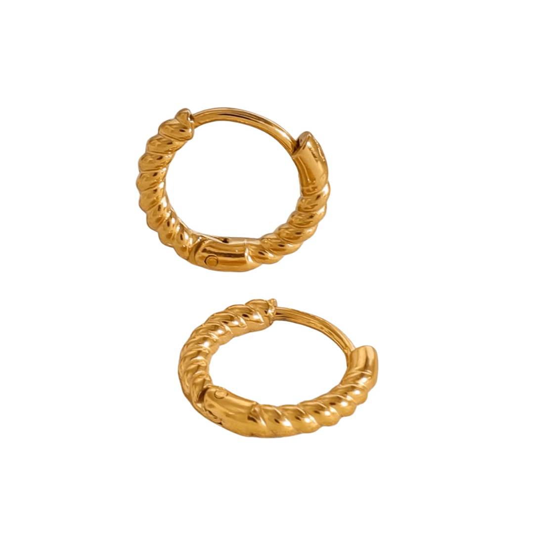 Gold Twist Huggie Earrings - ILLUSIVE JEWELS USA