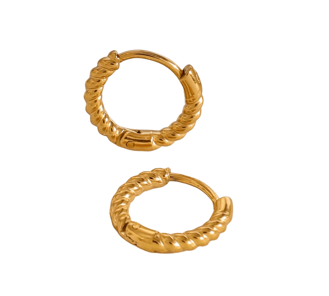 Gold Twist Huggie Earrings - ILLUSIVE JEWELS USA