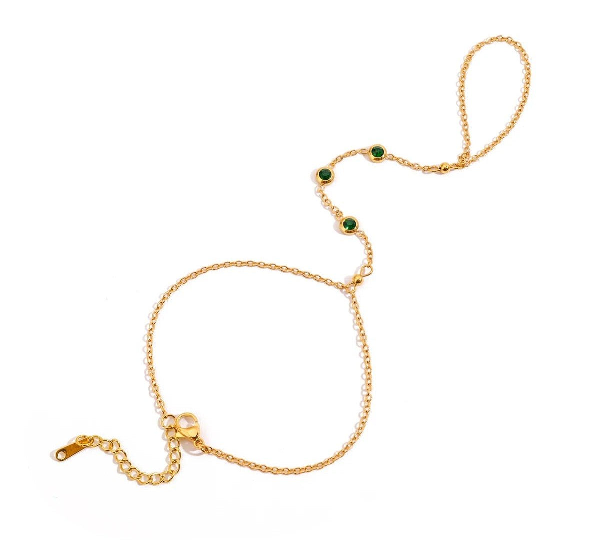 Green Nova Hand Chain - ILLUSIVE JEWELS USA