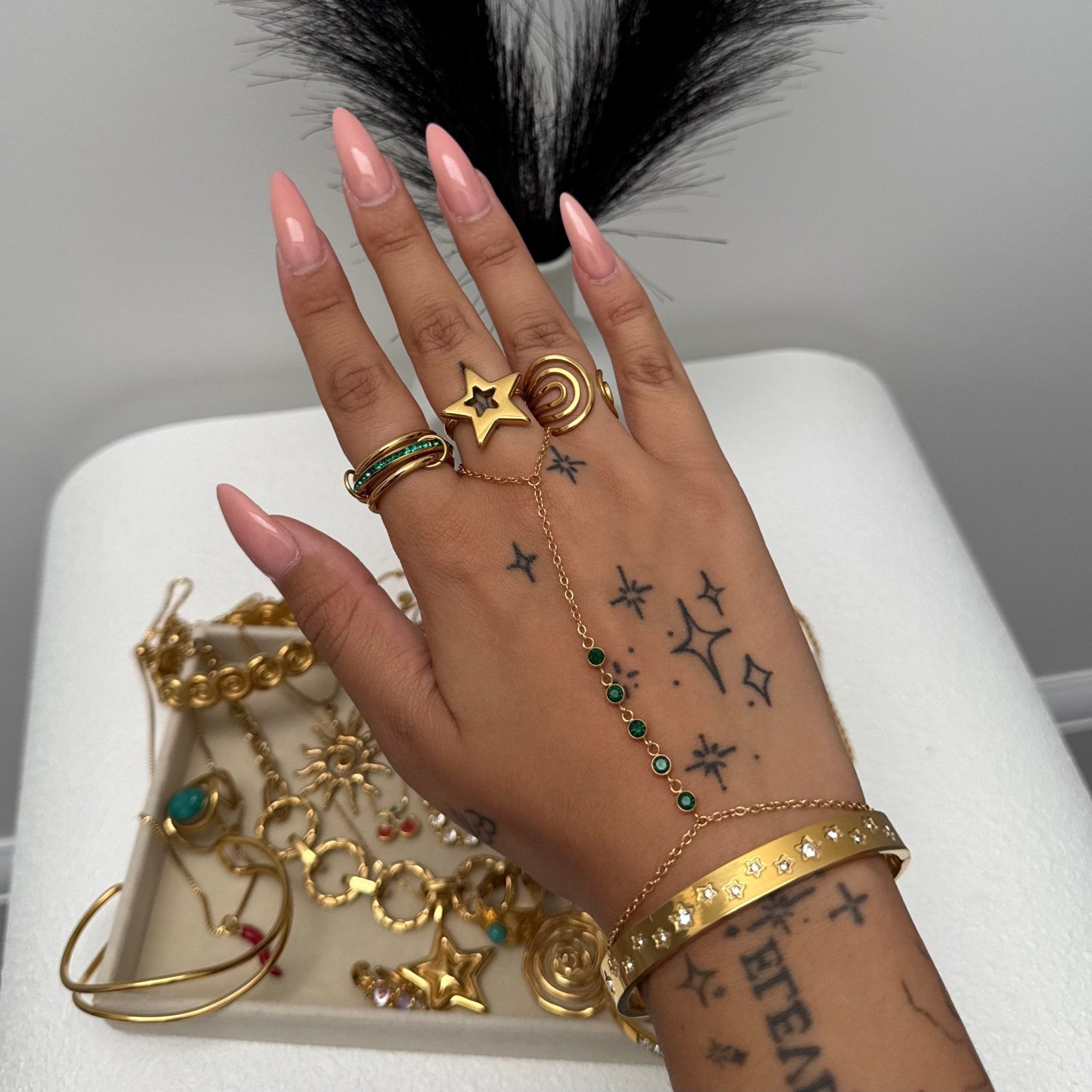 Jade Hand Chain - ILLUSIVE JEWELS USA