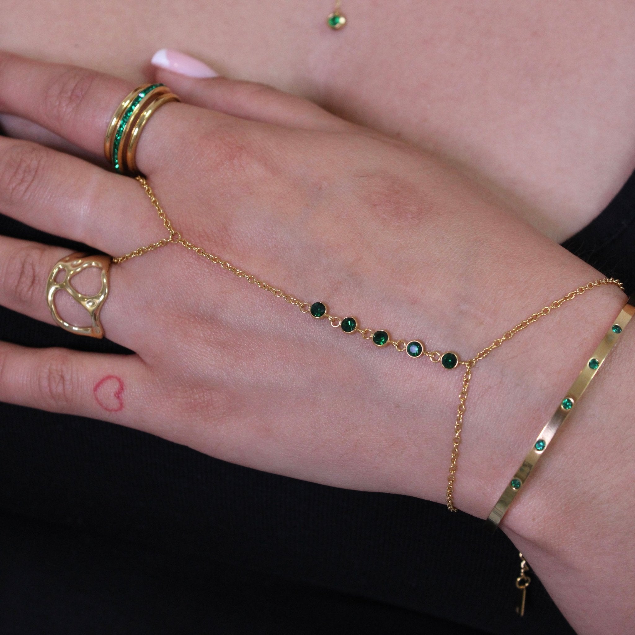 Jade Hand Chain - ILLUSIVE JEWELS USA