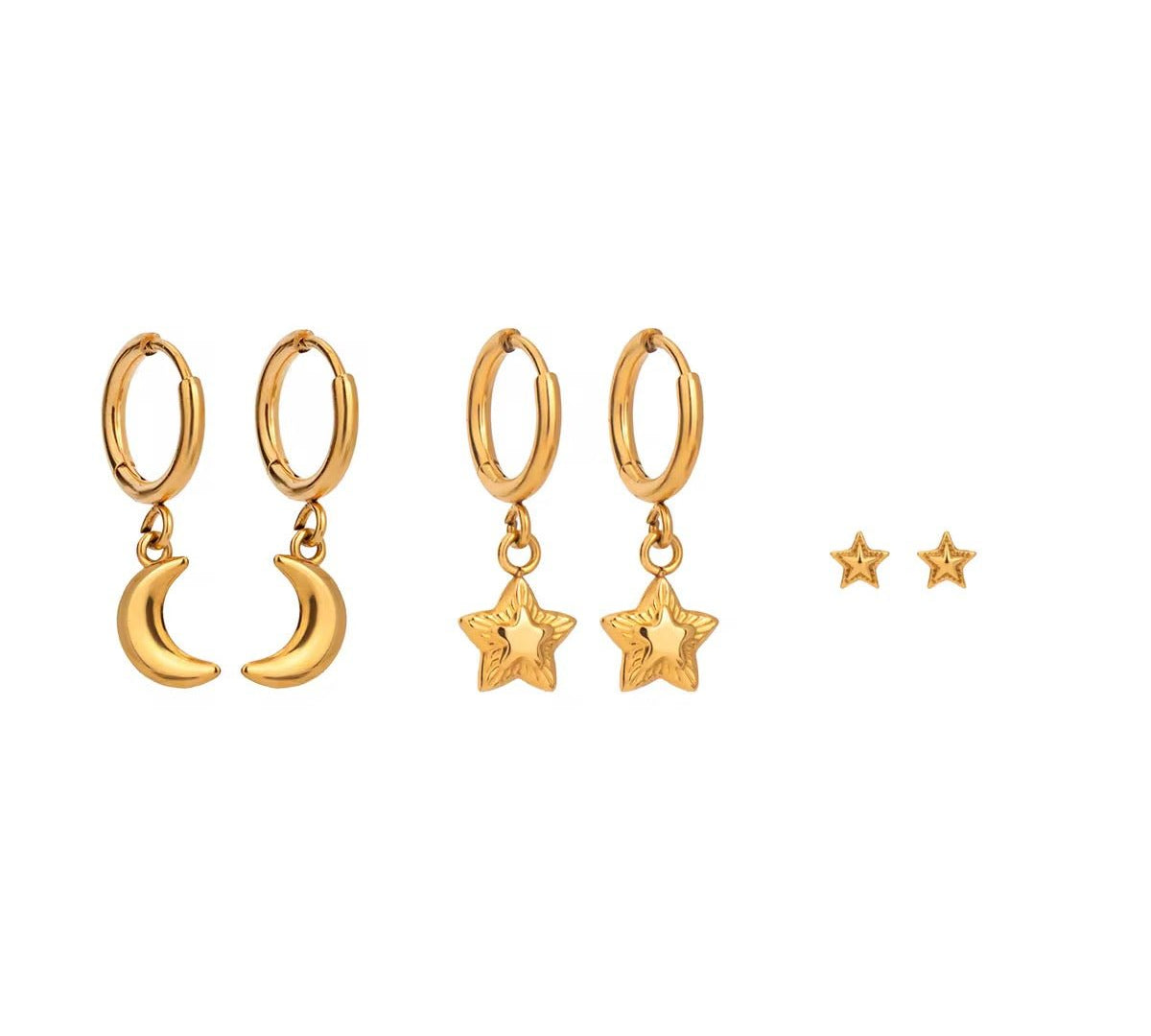 Lunar Huggie Earrings Set - ILLUSIVE JEWELS USA