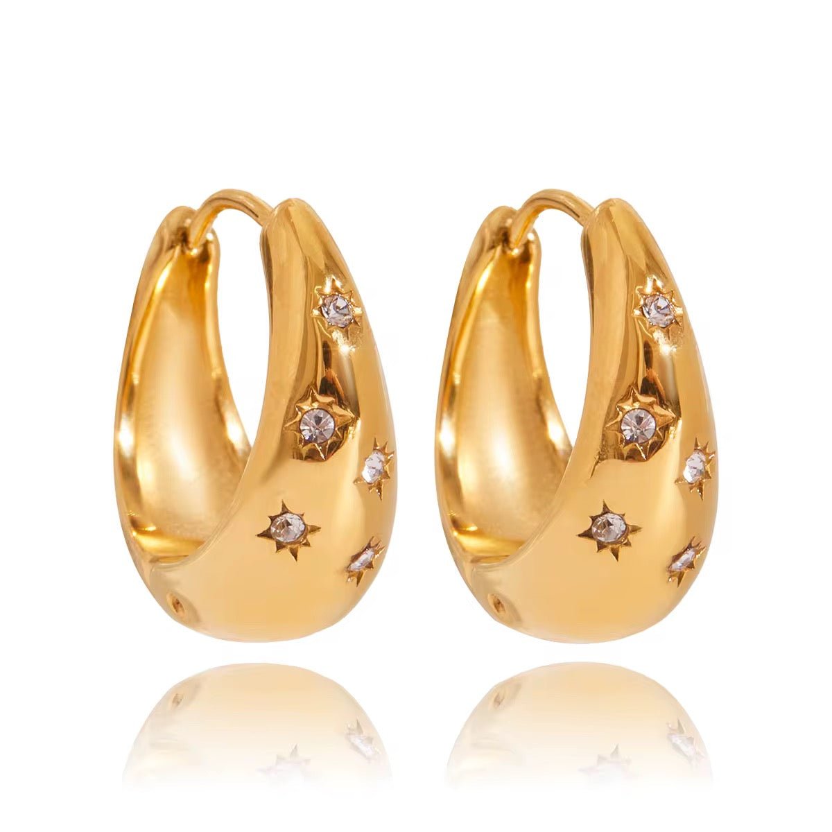 Lyra Gold Hoop Earrings - ILLUSIVE JEWELS USA