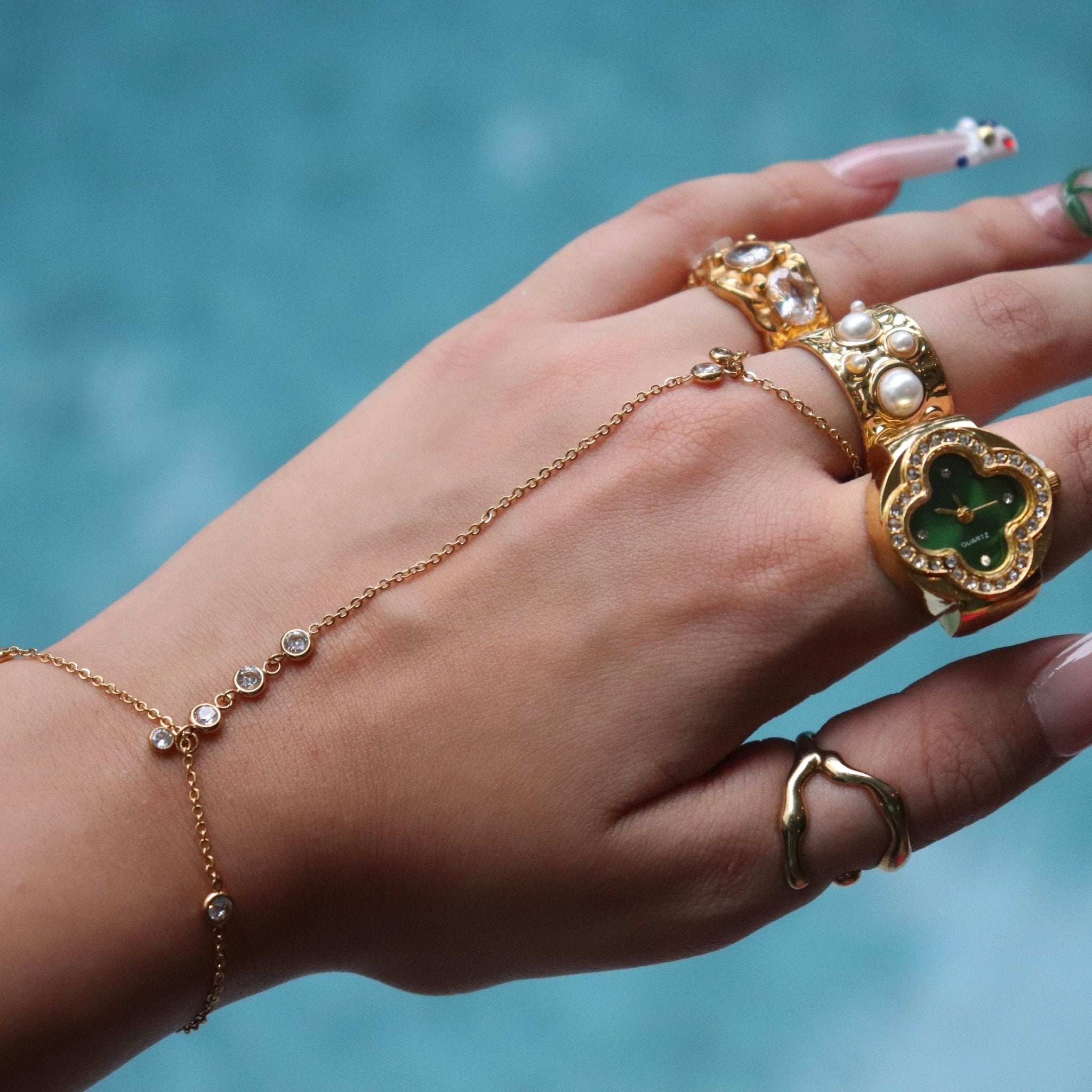 Nelly Gold Hand Chain - ILLUSIVE JEWELS USA