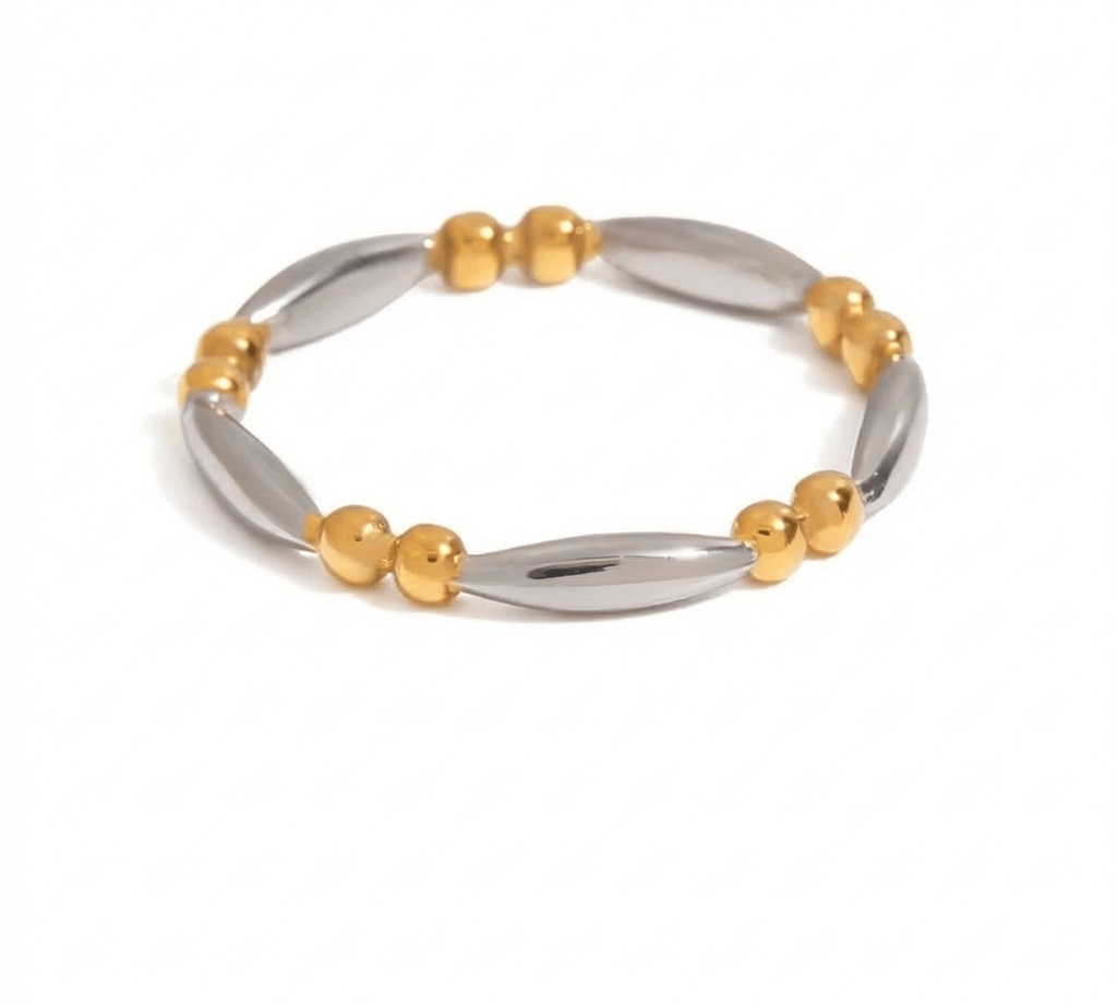 Nina Mixed Metal Bead Ring - ILLUSIVE JEWELS USA