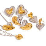 Nina Mixed Metal Heart Stud Earrings - ILLUSIVE JEWELS USA
