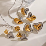 Nina Mixed Metal Heart Stud Earrings - ILLUSIVE JEWELS USA