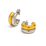 Nola Mixed Metal Hoop Earrings - ILLUSIVE JEWELS USA