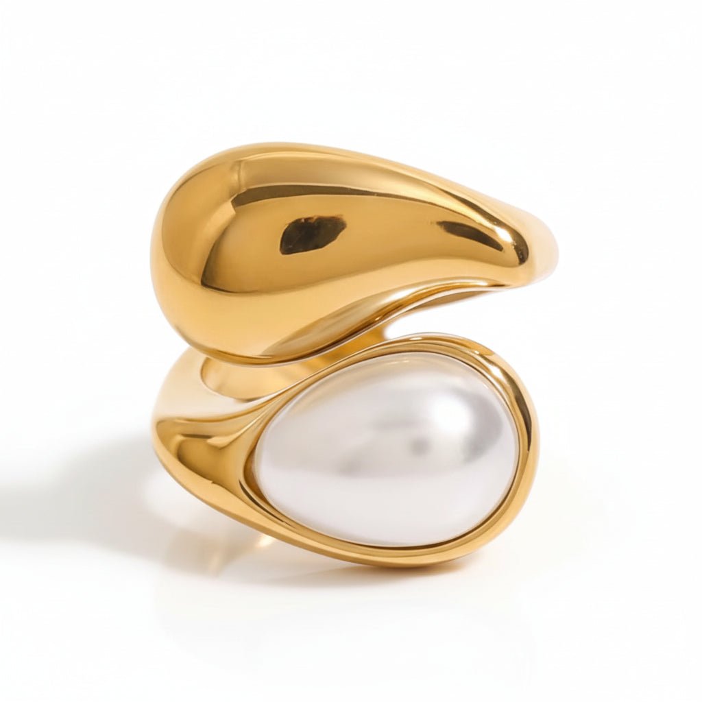 Pearl Chunky Gold Ring - ILLUSIVE JEWELS USA