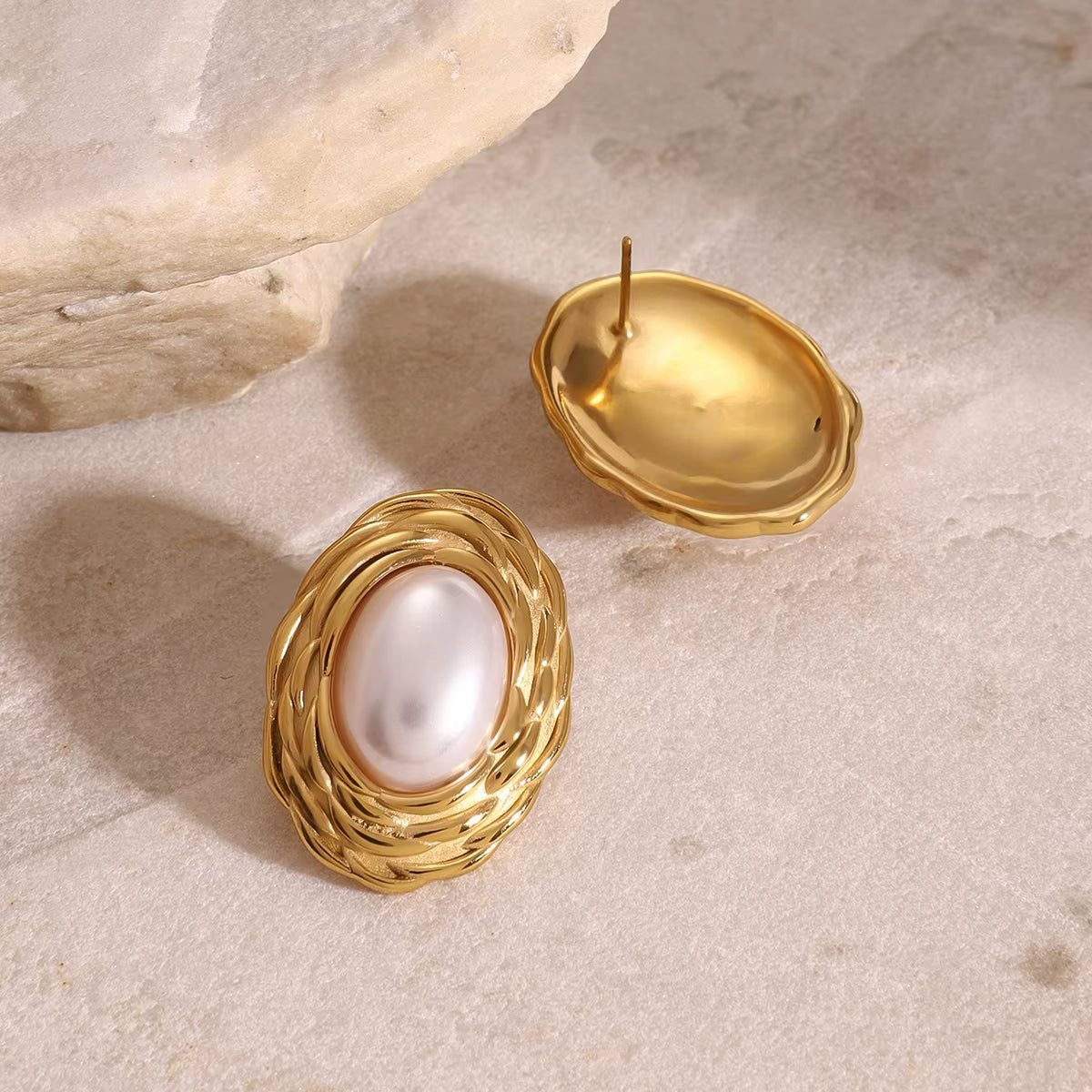 Pearl Wrap Stud Earrings - ILLUSIVE JEWELS USA