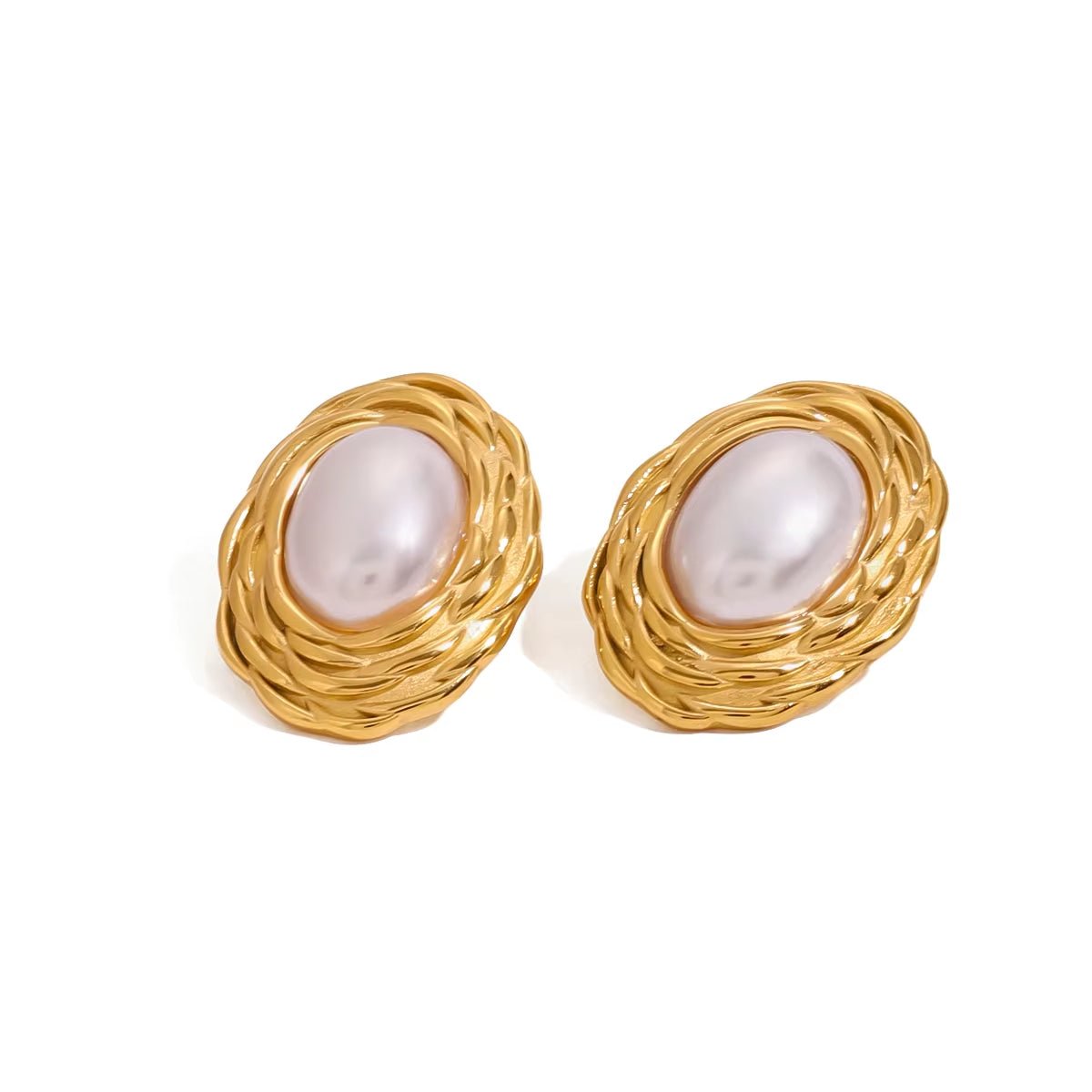 Pearl Wrap Stud Earrings - ILLUSIVE JEWELS USA