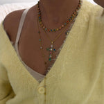 Rainbow Cross Gold Necklace - ILLUSIVE JEWELS USA