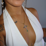 Rainbow Cross Gold Necklace - ILLUSIVE JEWELS USA