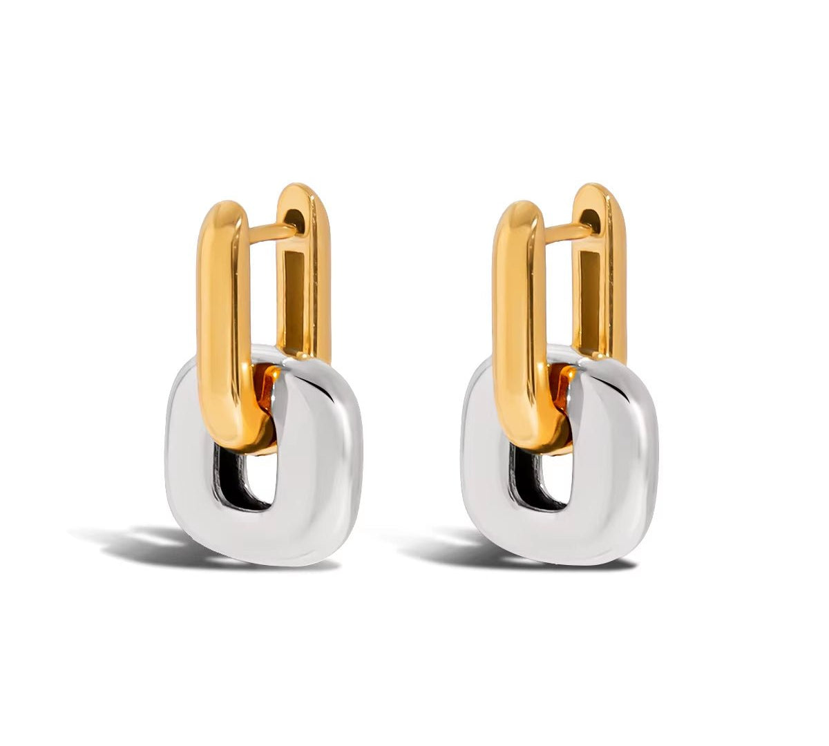 Reagan Mixed Metal Link Earrings - ILLUSIVE JEWELS USA