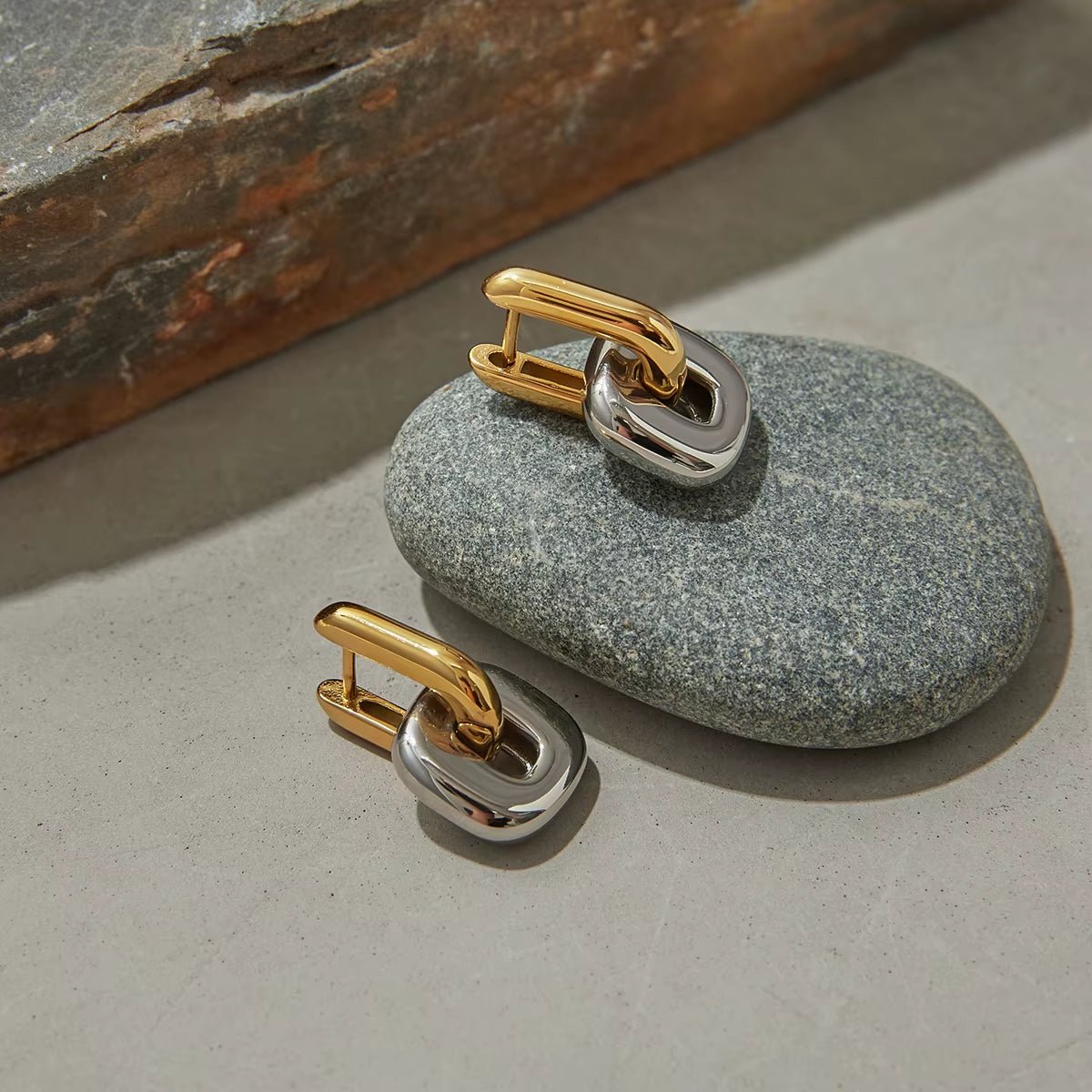 Reagan Mixed Metal Link Earrings - ILLUSIVE JEWELS USA