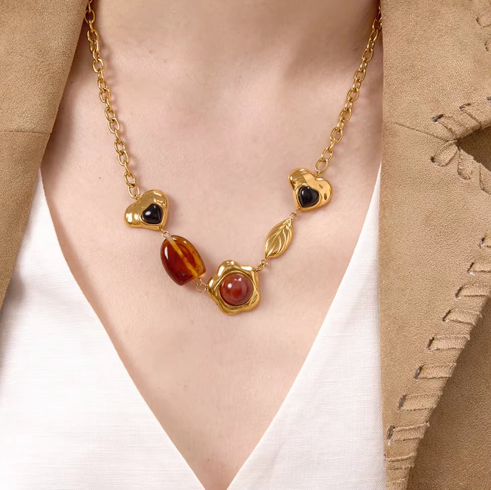 Reina Gold Charm Necklace - ILLUSIVE JEWELS USA