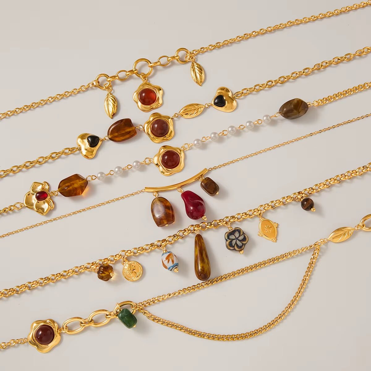 Reina Gold Charm Necklace - ILLUSIVE JEWELS USA