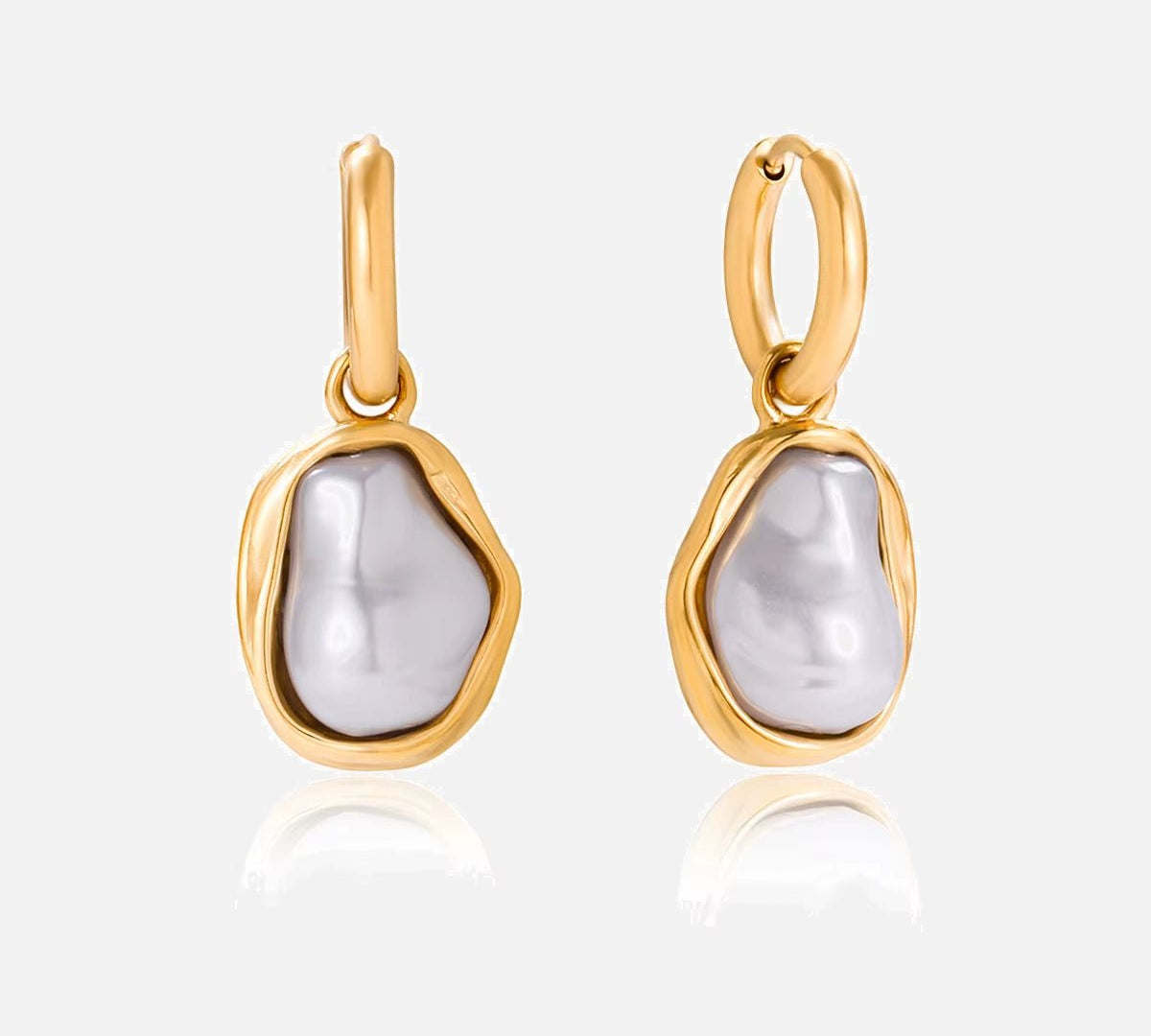 Remi Pearl Huggie Hoops - ILLUSIVE JEWELS USA