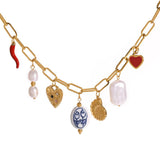 Saffy Gold Charm Necklace - ILLUSIVE JEWELS USA