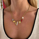 Saffy Gold Charm Necklace - ILLUSIVE JEWELS USA