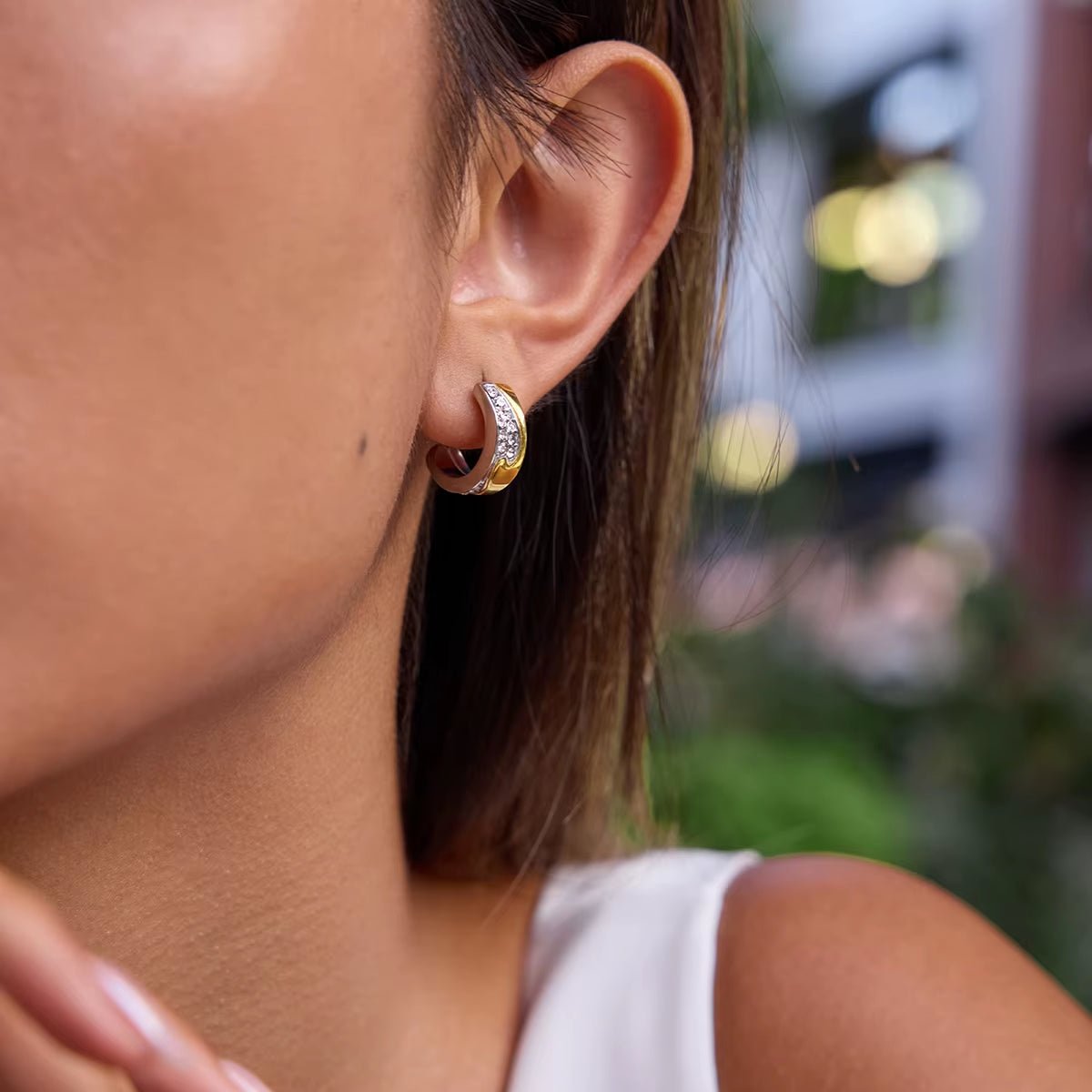 Sage Mixed Metal Hoops - ILLUSIVE JEWELS USA