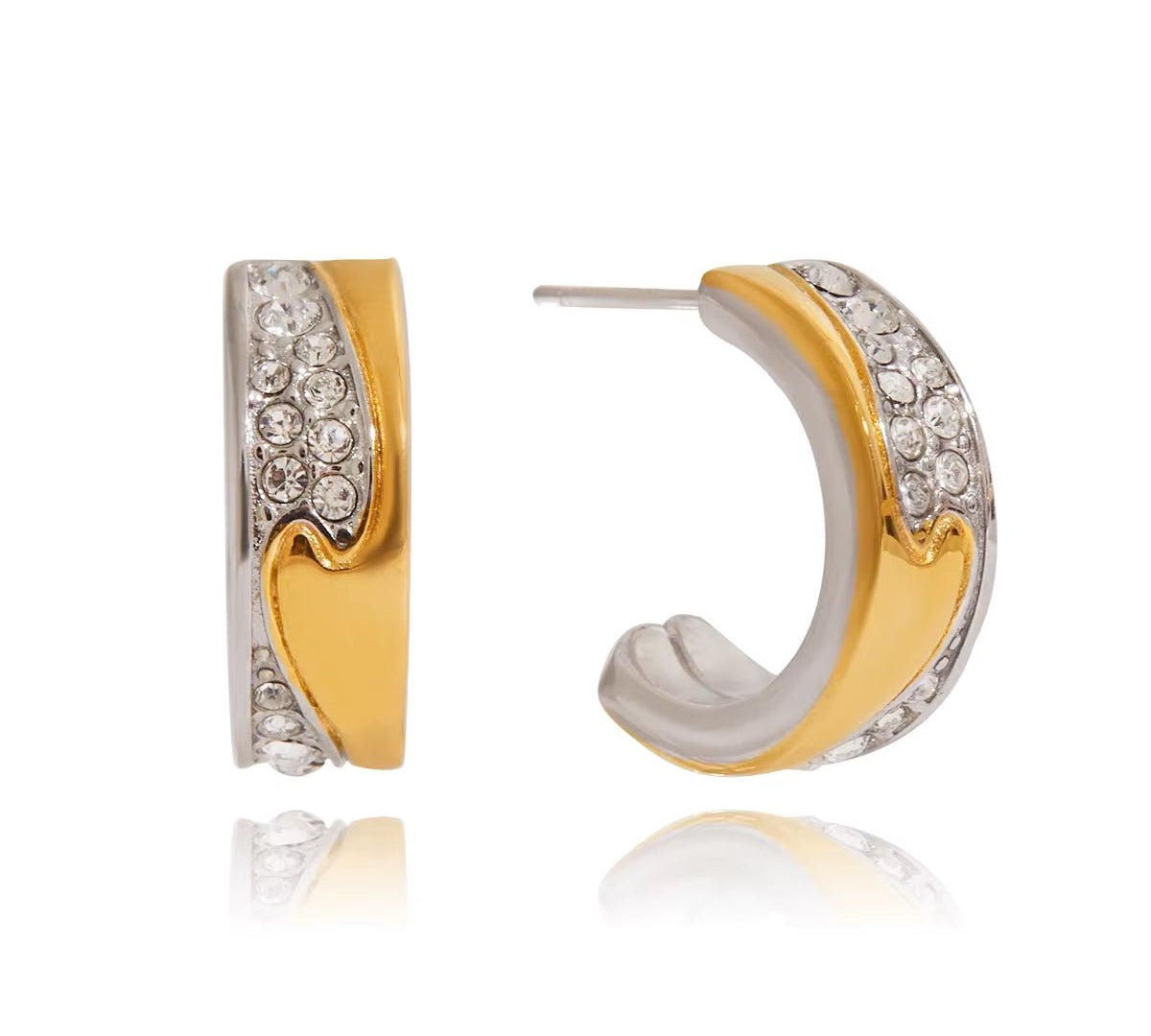 Sage Mixed Metal Hoops - ILLUSIVE JEWELS USA