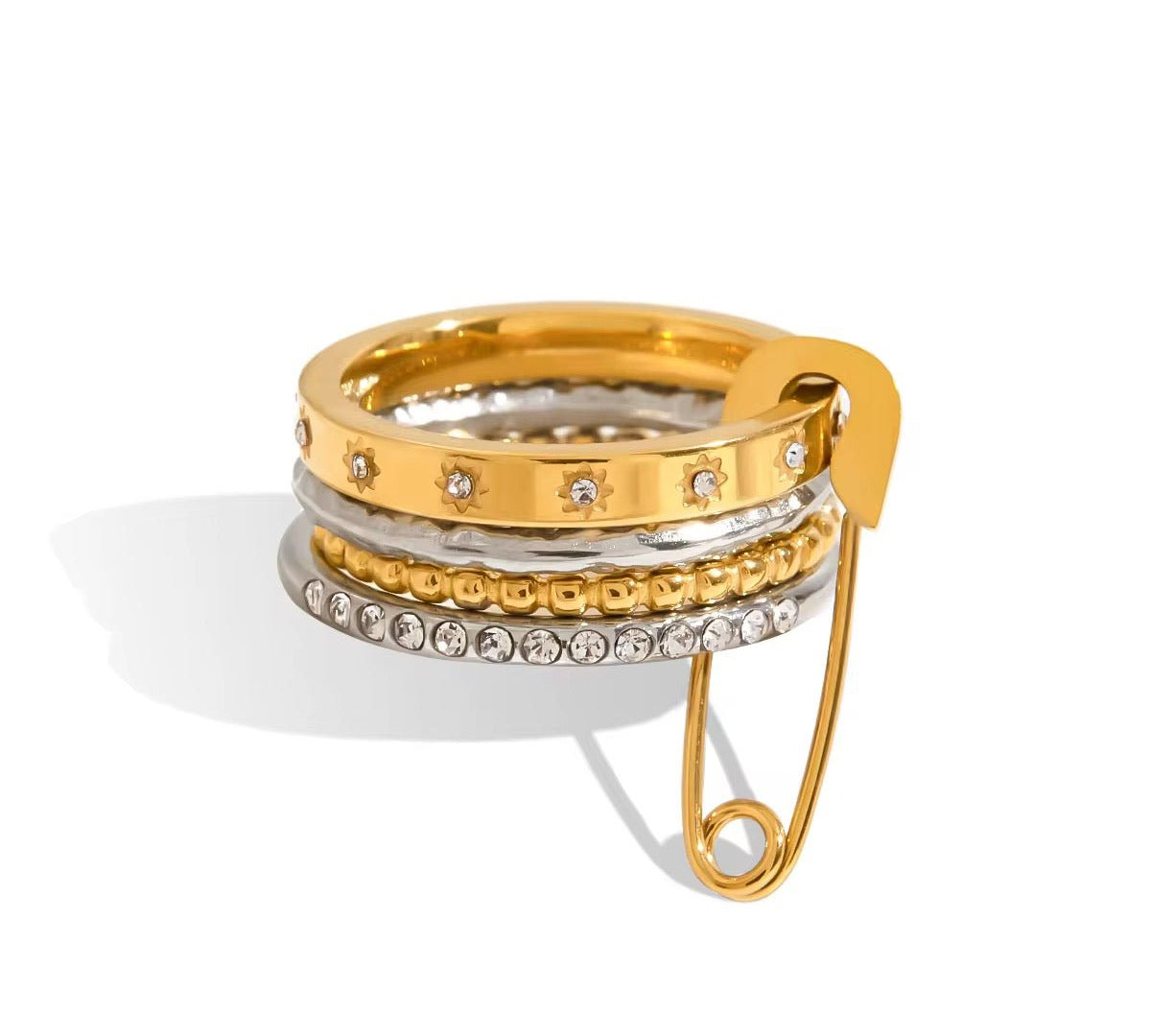 Sera Mixed Metal Stack It Ring - ILLUSIVE JEWELS USA