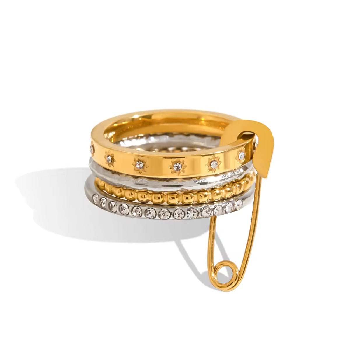 Sera Mixed Metal Stack It Ring - ILLUSIVE JEWELS USA