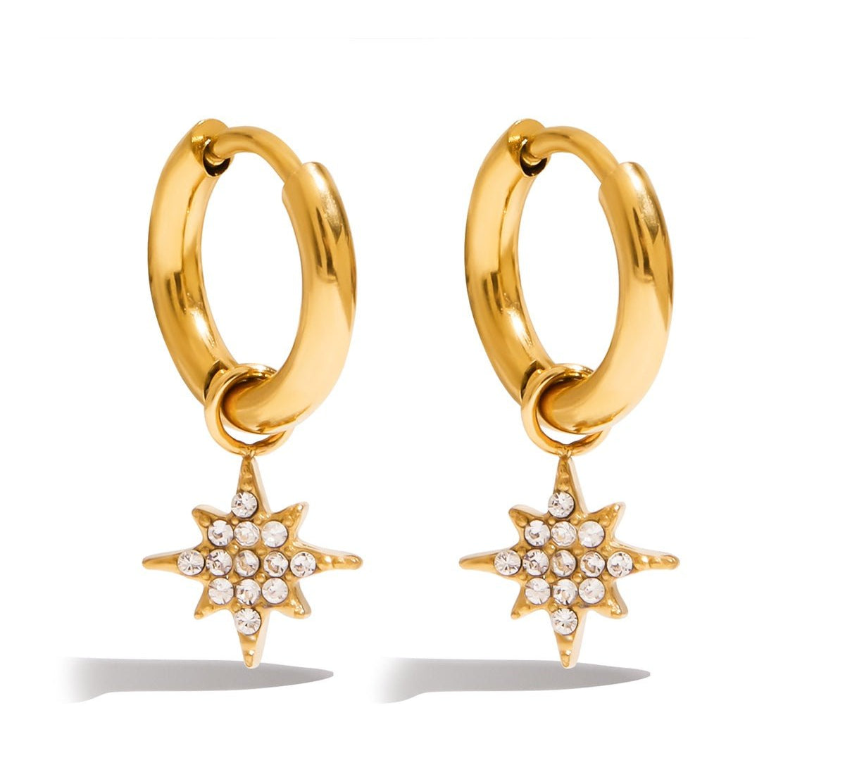 Shooting Star Gold Huggie Earrings - ILLUSIVE JEWELS USA