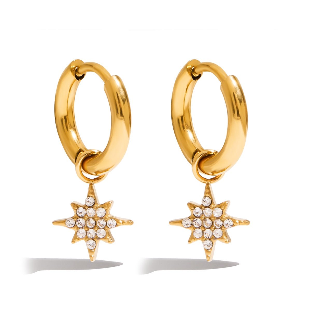 Shooting Star Gold Huggie Earrings - ILLUSIVE JEWELS USA