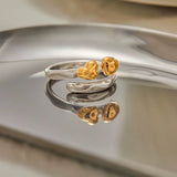 Silver with Gold Hearts Ring - ILLUSIVE JEWELS USA