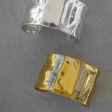 Sloane Gold Hammered Cuff Bangle - ILLUSIVE JEWELS USA