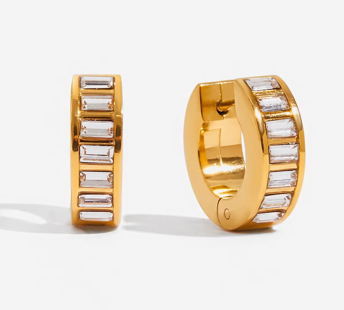 Sutton Baguette Hoops - ILLUSIVE JEWELS USA