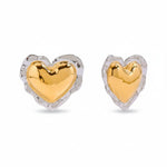 Thea Gold Heart Stud Earrings - ILLUSIVE JEWELS USA