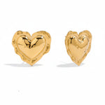 Thea Gold Heart Stud Earrings - ILLUSIVE JEWELS USA
