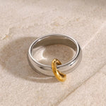 Veda Mixed Metal Charm Ring - ILLUSIVE JEWELS USA